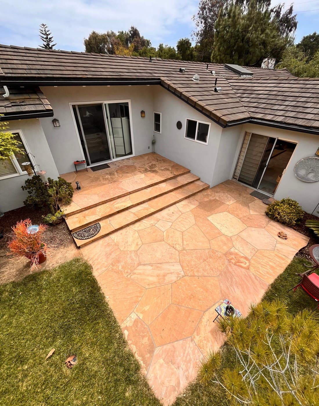A flagstone patio Goleta Pressure Washing brought back to life