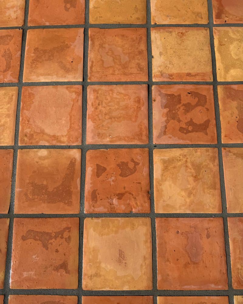 Saltillo tile patio deep-cleaned by Goleta Pressure Washing